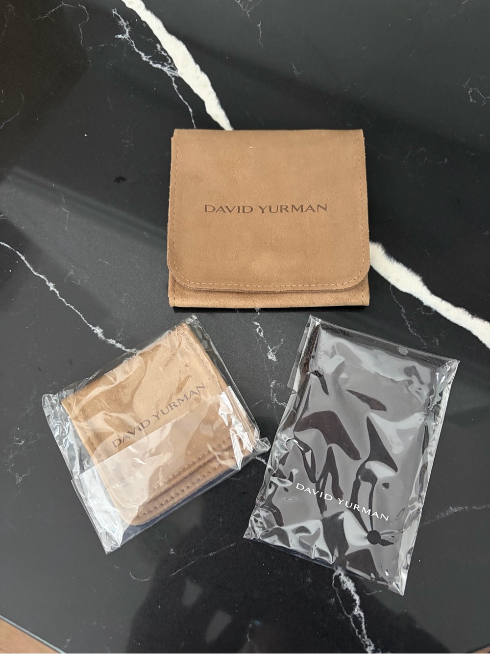 David Yurman Brown and Black Leather Travel Card & Key Holders